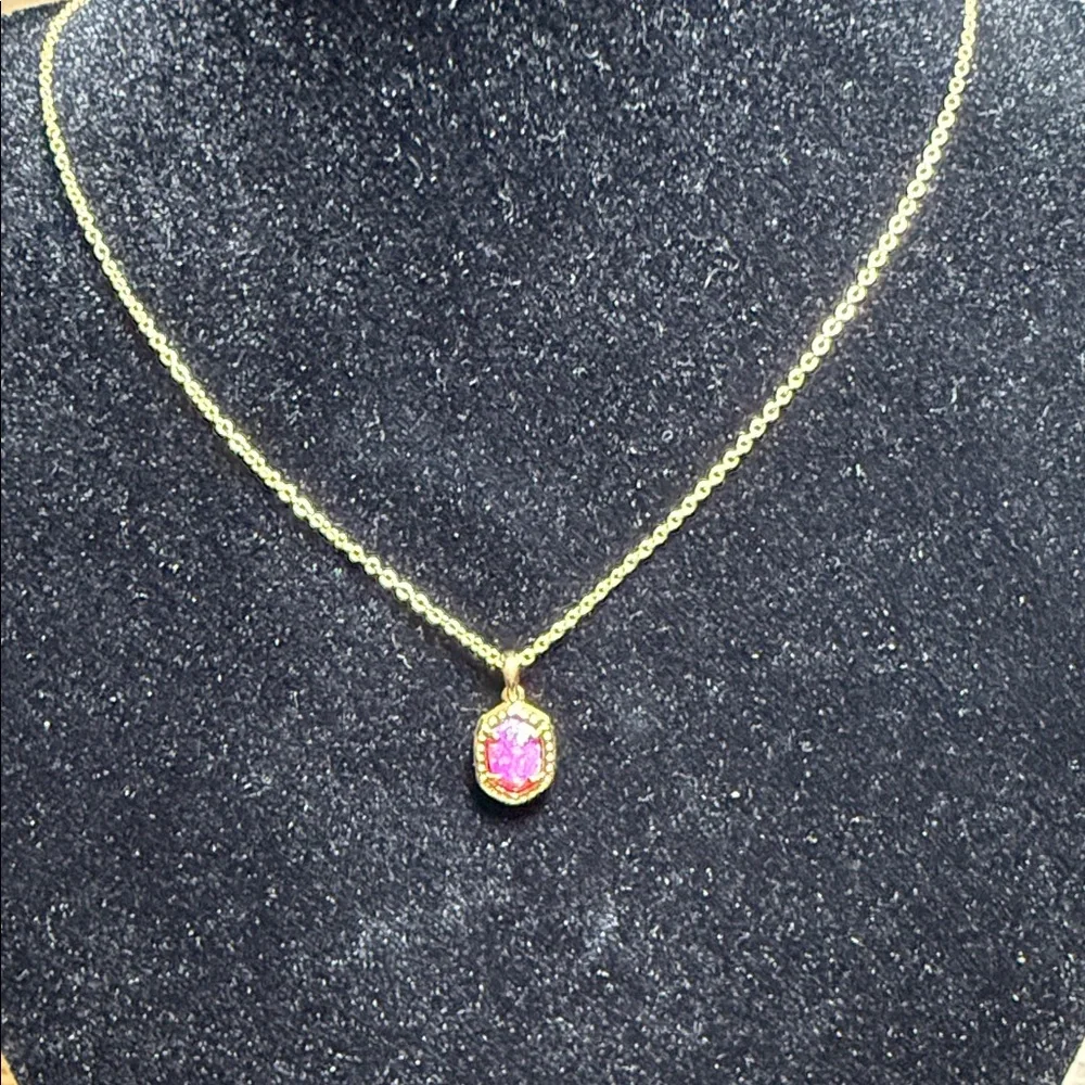 Kendra Scott Gold Necklace with Pink Pendant - Picture 2 of 7